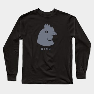 Stylized minimal design of a rooster. Art for chicken fans in gray ink Long Sleeve T-Shirt